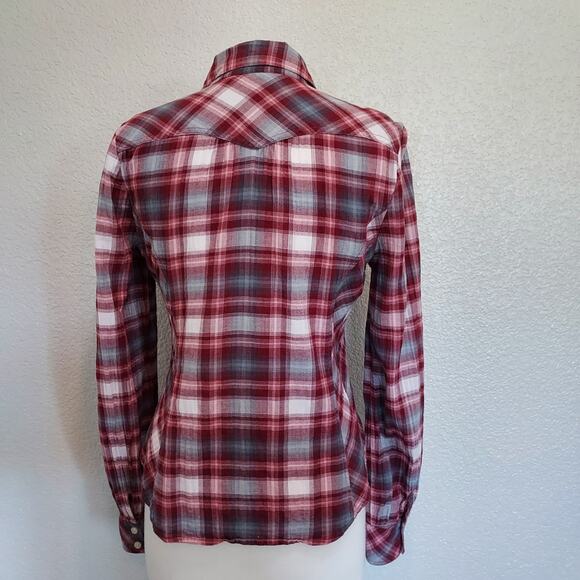 Lucky Brand Red Plaid Long Sleeve Button Down Size M - Picture 7 of 10
